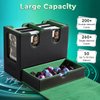 DaluRunhe Mtg deck box for Commander Deck Box with Dice Tray Fits 230 Cards, 4 in 1 for Magic TCG CCG Deck Card Boxes Case Storage, Includes 4 Dividers Trading Deck Box, Black/Green