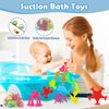 Baby Suction Cup Toys, 18 PCS Silicone Ocean Animals Suckers with Mesh Bag Storage, No Hole Mold Free Bath Toys for Kids Ages 4-8, Sensory Window Travel Toys for Toddlers Boys Girls 3 4 5 6 Year Old