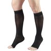 Truform Sheer Compression Stockings, 15-20 mmHg, Women's Knee High Length, Open Toe, 20 Denier, Black, Medium