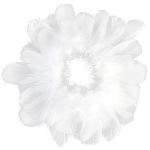 obmwang 100 Pieces 8-12cm Natural Goose Feathers for DIY Craft Wedding Party Home Decorations, White