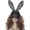 Elandy Cut Sexy Bunny Rabbit Ears Lace Mask Veil Headband Hair Band Supply for Nightclubs & Masquerade & Halloween & Christmas