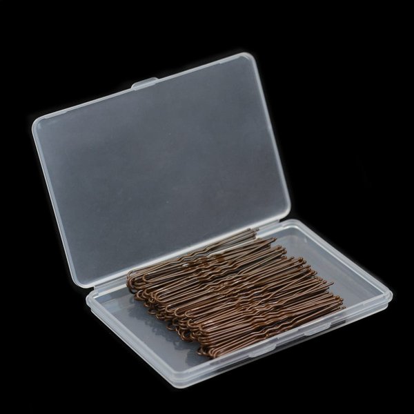 100 Pcs U Shaped Hair Styling Pins for Women Girls Bun Hair Pins (2.4 Inch, Brown)