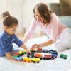 Wondertoys 16 Piece Magnetic Wooden Train Set for Toddlers - Includes Storage Bag and Track Accessories