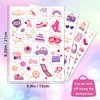 Waterproof Temporary Tattoos - 128pcs Groovy Fake Tattoo for Girls Birthday Party Favors, Princess Bag Rainbow Shoes Girl Power DIY Arts and Crafts Home Activity for Kids 6 7 8 9 10 11 12 years old