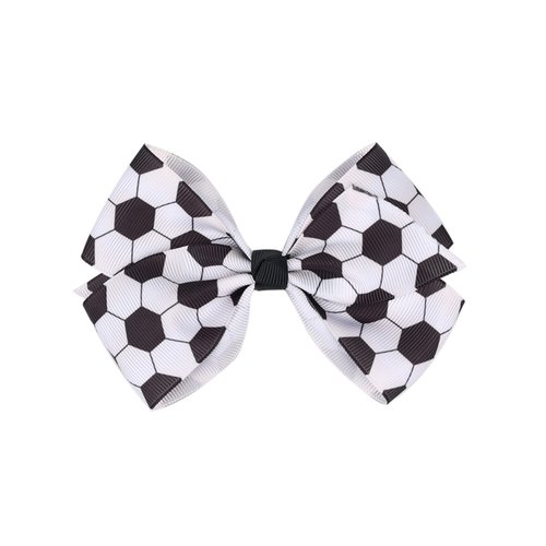 Soccer Bow Hair Clips Soccer bows are Hair Accessories for girls. Soccer Hair Bow Clips Football Hair Clips Pin.(FQ1-E)