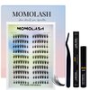 Wispy Lash Clusters Kit Left&Right Cat Eye Cluster Eyelash Extension 140 Pcs DIY C Curl Natural Individual Lashes Kit with Bond and Seal Eyelashes Tweezers Remover Fluffy False Lashes, by MomoLash