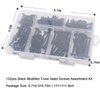 JEGONFRI #8 Modified Truss Head Black Wood Screws Assortment Kit, 132 pcs, Phillips Drive, Wood Screws, Screws, Screws Assortment, Screws Set, 6 Sizes (1/2”, 3/4”, 1”, 1-1/4”, 1-1/2”, 2”) (Black)
