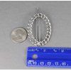 Silver oval barrette outline shape metal chain link hair clip barrette shiny clip oblong lightweight small barrette…