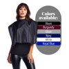 Betty Dain Nylon Shortie Makeup Cape - Professional Comb Out, Blow Out, Hair and Beard Styling Cape - Water Resistant, Lightweight Nylon Bib Keeps Clothes Clean and Hands Free