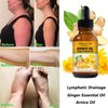 12 Pack Ginger Oil Lymphatic Drainage Massage Oil, Vitamin E Oil For Skin, Belly Lymphatic Drainage Ginger Oil -Arnica Ginger Oil for Lymphatic Drainage,Warming Sore Muscle Massage Oil Plant Aroma Oil