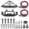 Vgoohobby Aluminum Front & Rear Bumper with LED Headlights Tow Hook Spare Tire Carrier Compatible with Traxxas TRX4 TRX-4 Axial SCX10 SCX10-II 90046 90047 SCX10-iii AX10300 1/10 RC Crawler Car