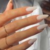 DANMANR Almond Press on French Nails French False Nails Full Cover Acrylic Medium Fake Nails for Women and Girls 24PCS (Color 11)