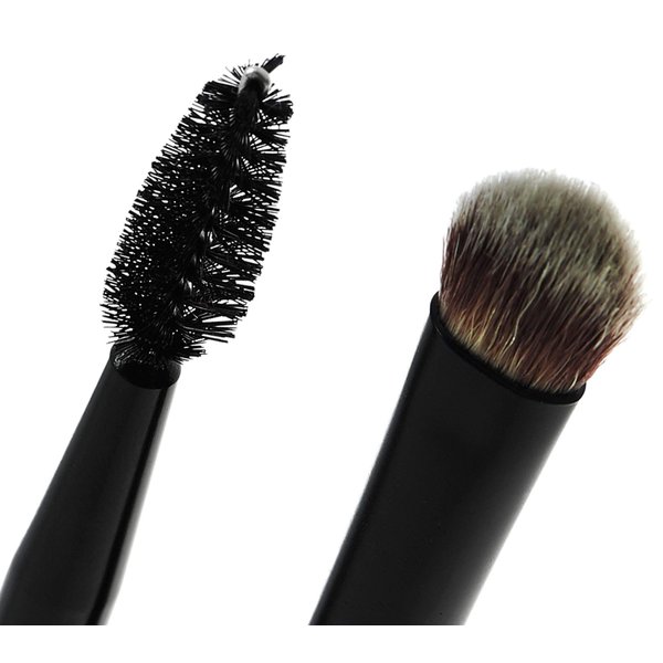 EVE PEARL 3Pcs Au Natural Eye Palette And 2 Double Blender and Brow Brushes Highly Pigmented Eyeshadow Palette Brushes Set Makeup Kit
