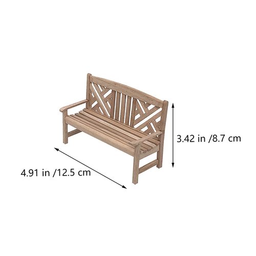 Gadpiparty Mini Wooden Bench Model Park Benches Miniature Ornaments Dollhouse Landscape Decorations Artificial Scene Furniture Double Chair Dollhouse Accessories Decor