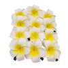 6 Pcs White Yellow Hawaiian Plumeria Flower Foam Hair Clips Alligator Clips Duckbill Clips Hair Barrettes Hair Accessories for Bridal Wedding Party Beach