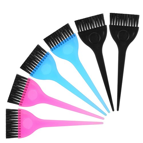 JIYIN 6 Pcs Hair Dye Color Brush Set, Professional Color Brushes for Hair Stylist Reusable Color Tint Applicator Hair Coloring Tool Set for Women Men Hair Color Salon Use Home DIY Dyeing(Multicolor)