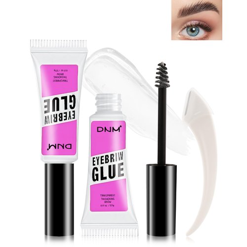 Strong Hold Clear Brow Gel, 2Pcs Waterproof Eyebrow Setting Gel, Long-Lasting Transfer-Proof Eye Brow Glue Makeup, Precise Brush for Fast Brow Sculpt, Lift and Shaping, Gel Para Cejas-01 Transparent