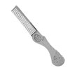 Foldable Hairstyling Brush Zinc Alloy Prevent Static Pocket Mini Men Oil Hair Comb Hairdressing Comb Portable Suitable for Home Hair Salon or Travel(Silver)
