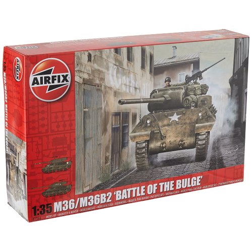 Airfix M36/M36B2 Battle of The Bulge 1:35 WWII Military Tank Plastic Model Kit A1366, Multicolor