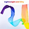 HiUnicorn 100% Silk Dance Ribbons Rainbow Streamers, Ribbon Dancer Wand for Kids Gymnastics Dance Party Favor Decoration, Praise Church Worship Flags, Play Silks Toys for Toddlers