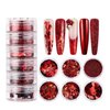 Love Heart Nail Sequins Red Nail Glitter Powder Valentine's Day Heart Nail Art Flakes Powder Kit for Acrylic Festival Nails Decorations DIY Sparkly False Nails Crafts (6 Jars)