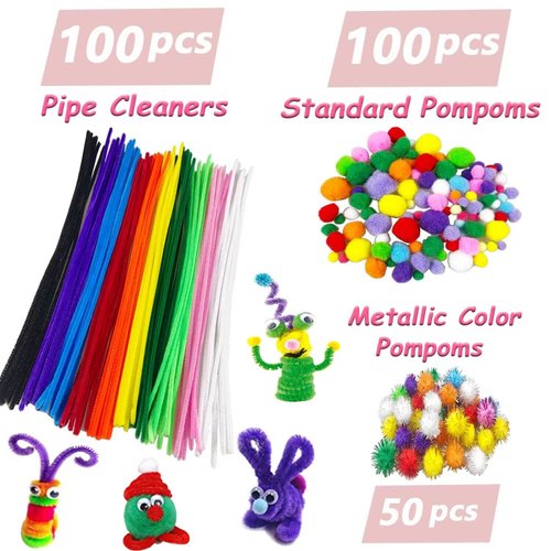 VLUSSO Arts and Crafts Supplies for Kids DIY Craft Kits Art Supplies Materials Kids Crafts Set with Pipe Cleaners Craft Box Preschool Homeschool Toys Gift for Kids Boys and Girls Age 4 5 6 7 8