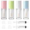 Qeuly 4 Piece Lip Gloss Tubes, 6ml Empty Lip Gloss Tubes with Wand, Clear Plastic Lip Gloss Containers for Skin Care Oil DIY Makeup Lipgloss Making Kit (D25xH86mm)