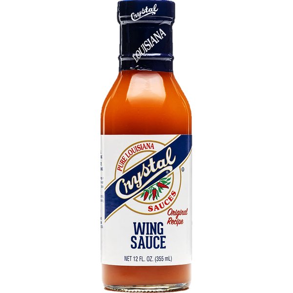 Crystal Pure Louisiana Original Wing Sauce, 12 Ounces (Pack of 1) - Aged Cayenne Peppers, Buffalo Wing Marinade, Bake, Broil, Grill