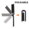 2Pcs Travel Hair Brush, Mini Folding Hair Brush Collapsable Boar Bristles Hair Comb Pocket Beard Brush Portable Hair Styling Tool for Women and Men