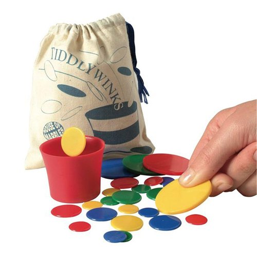 House of Marbles Tiddlywinks, a Traditional Family Game with 28 Multicolored Pieces, is a Timeless Retro Classic Travel Game for Kids or Adults with a Nostalgic Educational Board Game Feel