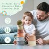 AMCHSURI Baby Bath Toys for Kids Ages 1-3 14 PCS Mold Free Toddler Bath Toys for 2-4 Bathtub Water Toys Stacking Cups for Babies 6-12 Months Early Learning Educational Gifts