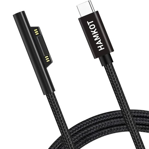 Surface Connect to USB-C Charging Cable 15V/3A, Compatible with Microsoft Surface Pro 7/6/5/4/3, Surface Laptop 3/2/1, Surface Go, Surface Book (Nylon Woven, 6FT)