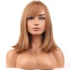 WTHCOS Strawberry Blonde Wig Short Straight Wig With Bangs for Women Short Bob Wig Heat Resistant Synthetic Hair Wigs for Daily Use Halloween costume Cosplay Wig With Wig Cap