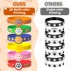 KELENO 24 Dog Paw Party Favors Birthday Supplies for Kids Paw Print Silicone Wristbands Bulk Toy Gift Goodie Bag Stuffer Class Prize Filler Christmas Easter Dog Themed Party Favors