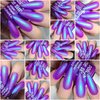 Polish Me Silly Glow 2 The Top- Neon Purple Blue NEON Glow Pop Collection MultiColor Shifting: Mylar Oil Slick Nail Polish