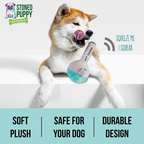 Fujima Beaker Plush Dog Toy Funny 4/20 Themed- Durable and Safe Non-Toxic Materials -Soft Texture and Built-in Squeaker for Versatile Play
