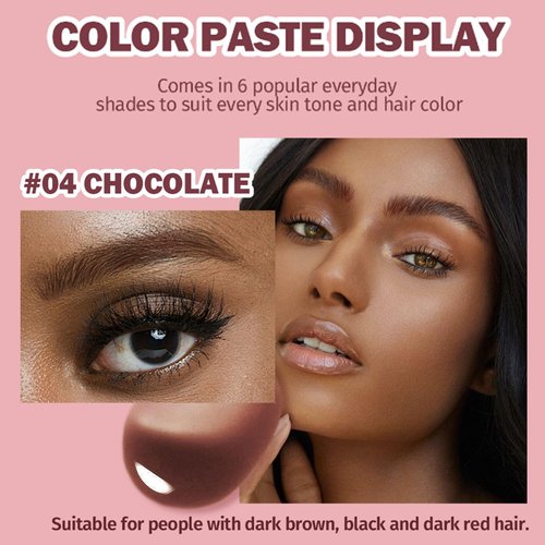 Brow Fection Angled Brush & Dip, Liquid Eyebrow Brush, Hair-Like Strokes Brow Pencil Waterproof Multi-Functional Non-Smudging Pressed Wild Eyebrow Pencil (#04 chocolate)