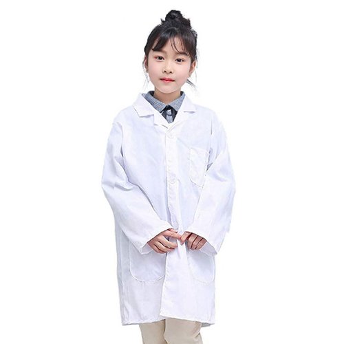 RLIAHALM Kid Lab Coat Doctor Unisex Role Play Scientist Halloween Career Day Dress Up Costume for boys and girl (Medium,White)
