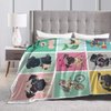 Cute Pug Blanket Cartoon Dog Fleece Throw Blanket Toddler Nursery Fuzzy Plush Super Soft Cozy Warm Pug Stuffed Animal Decor Blanket Gifts for Boys Girls Kids Adult Men Women 50"X40"