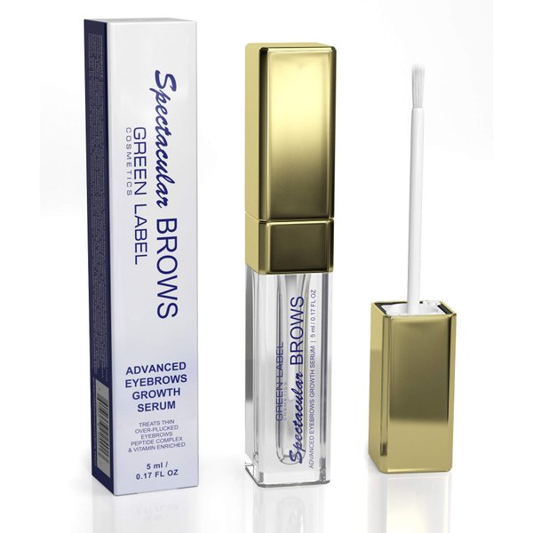 Spectacular BROWS - Brow Enhancer and Brow Growth Serum - Eyebrow Growth Enhancer- Eyebrow Growth Serum with Biotin & Natural Peptides. For Thin, Over-Plucked Eyebrows. Lash & Brow Growth Products
