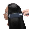 Willinghair Mannequin Head with 100% Real Hair, 18" Hairdresser Cosmetology Manikin Training Practice Doll Head with Free Clamp and 9 Tools for Hairstyling - Black