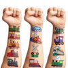 8 Sheets (96PCS) Train Temporary Tattoos Trains Transportation Theme Birthday Party Supplies Decorations Favors Decor Stickers for Kids Gifts Classroom School Prizes Rewards