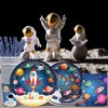Space Birthday Party Supplies Decorations, Outer Space Theme Paper Plates and Napkins Set for 24 Guests, 120 Pcs Disposable Galaxy Party Dessert Dinnerware