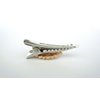 Generic 2 small silver rose gold filigree metal alligator hair clip for fine thin hair (Primary color: Silver)