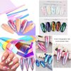 JCAKES 20 Rolls 2 Boxes Iridescent Cellophane Nail Foil Glass Broken Sheets Holographic Reflective Stickers Laser Nail Designs Stickers Rainbow Nail Art Foil Nail Decoration