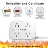6 Ft Surge Protector Power Strip - 8 Widely Outlets with 4 USB Ports, 3 Side Outlet Extender with 6 Feet Extension Cord, Flat Plug, Wall Mount, Desk USB Charging Station, ETL,White