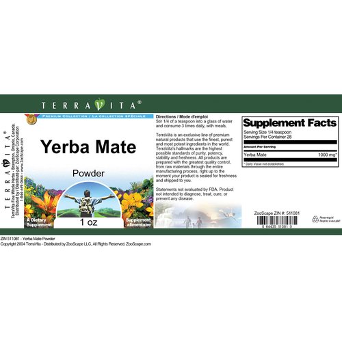 Yerba Mate Powder (1 oz, ZIN: 511081)