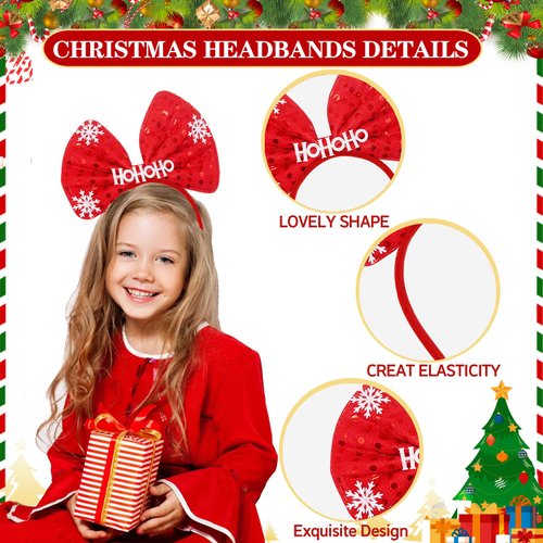 RIMYIUKU 6 PCS Christmas Headbands, Christmas Headwear for Women Men Kids,Christmas Party Headbands Christmas Party Favors Photos Booth Christmas Decorations