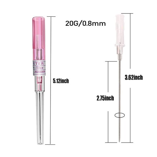 Catheter Piercing Needles - SOTICA 50pcs Catheter Needles IV Catheter Piercing Needles Cannula Body Piercing Needles Stainless Steel Hollow Needles for Nose Ear Belly Navel Nipple Piercing (20G-50PCS)