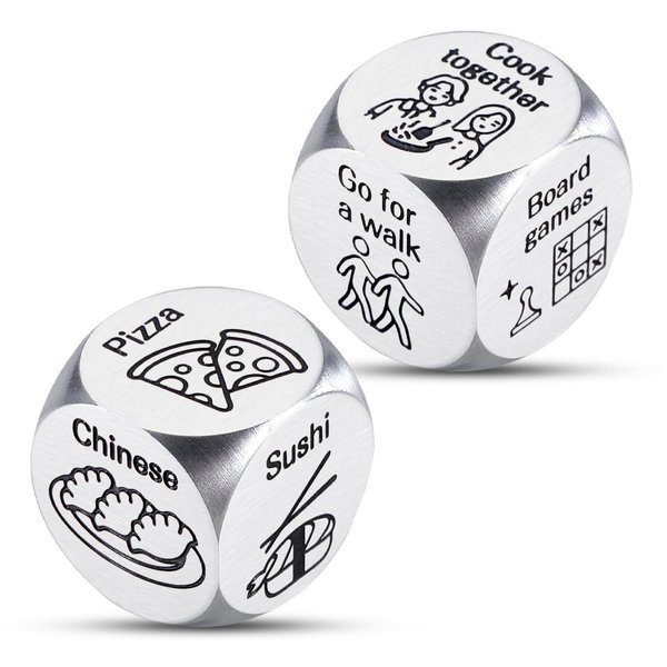Boyfriend Valentines Gift Basket, 2PCS Food Activity Decision Dice, Valentines Day Gifts for Him Her, Date Night Gifts for Couples, Anniversary Wedding Gifts for Couples, Gag Gifts for Women Men